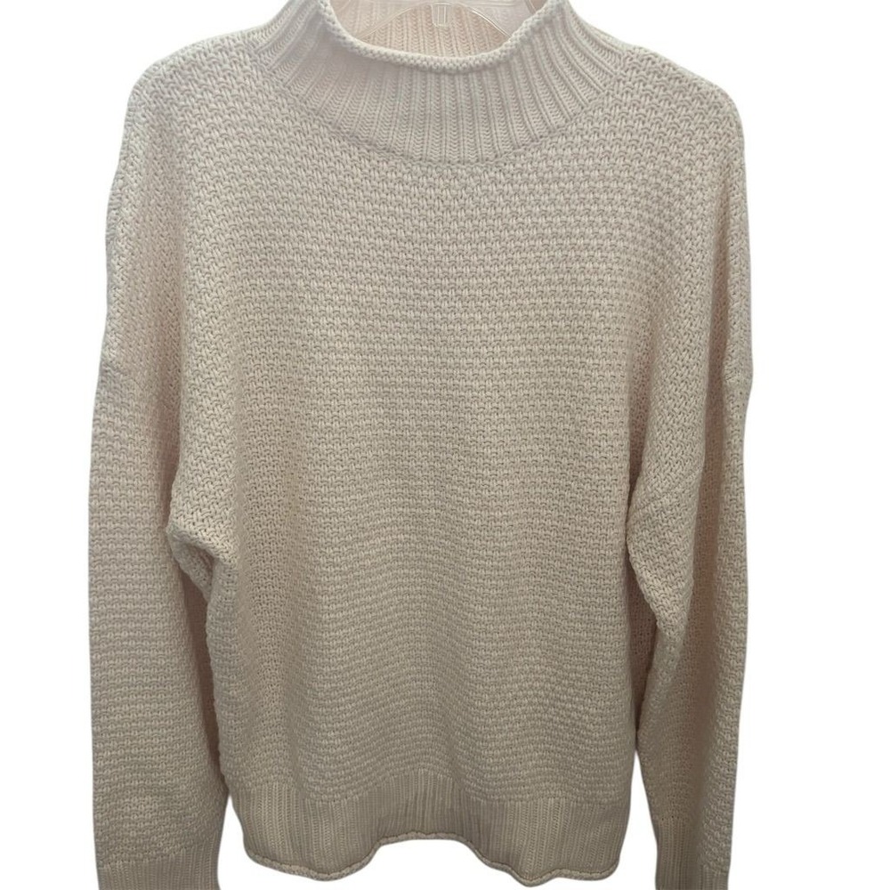 Zesica Women's Chunky Knit Turtleneck Sweater Ivory Size L‎